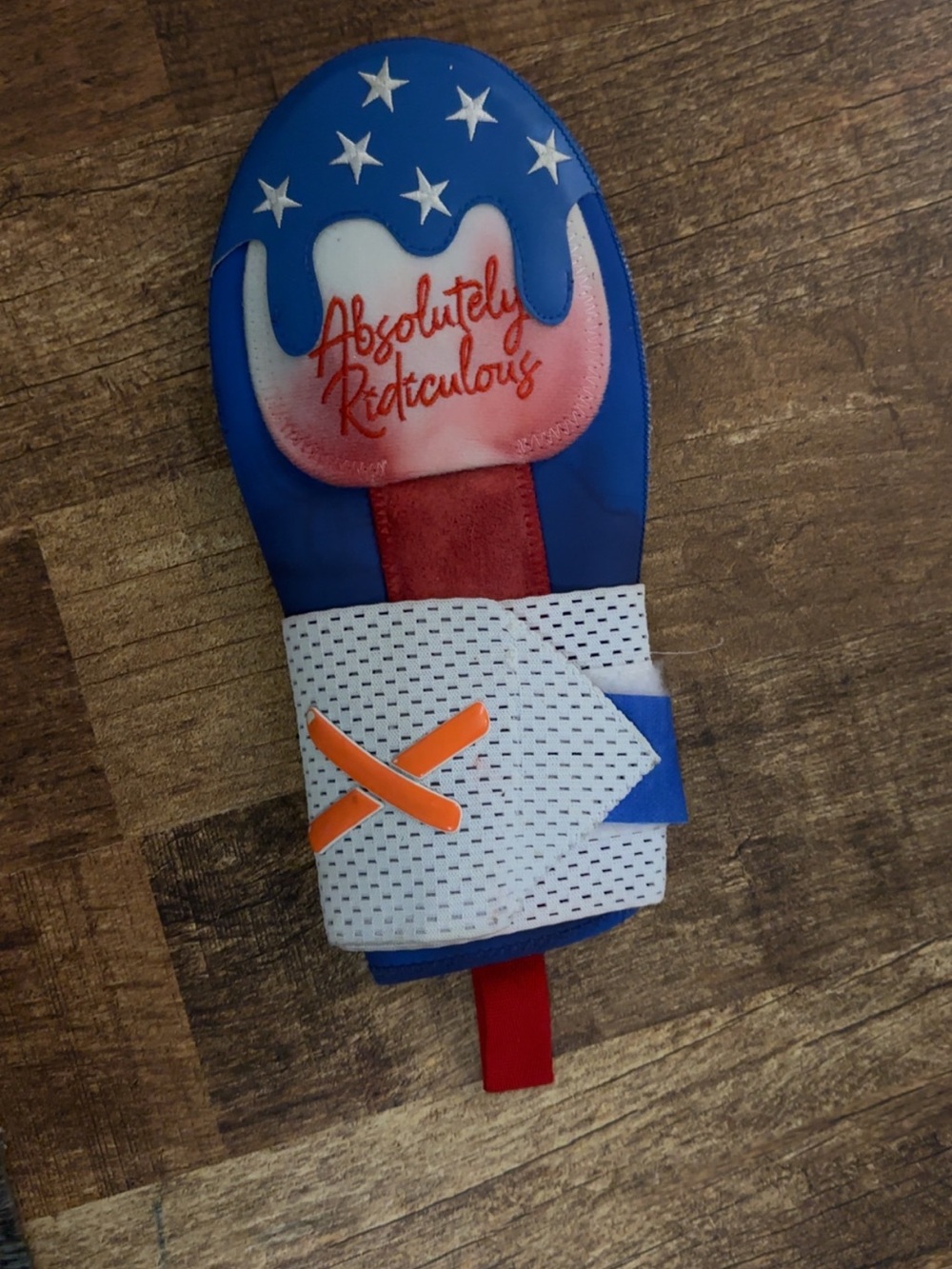 Kids Blue & Red Popsicle Mittens with Orange Accent